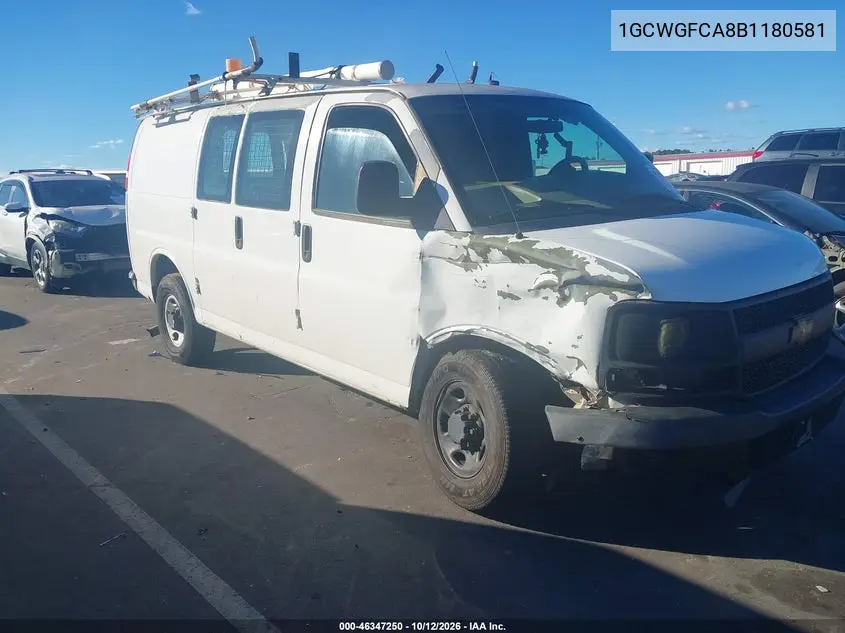 CHEVROLET EXPRESS 2011, VIN 1GCWGFCA8B1180581