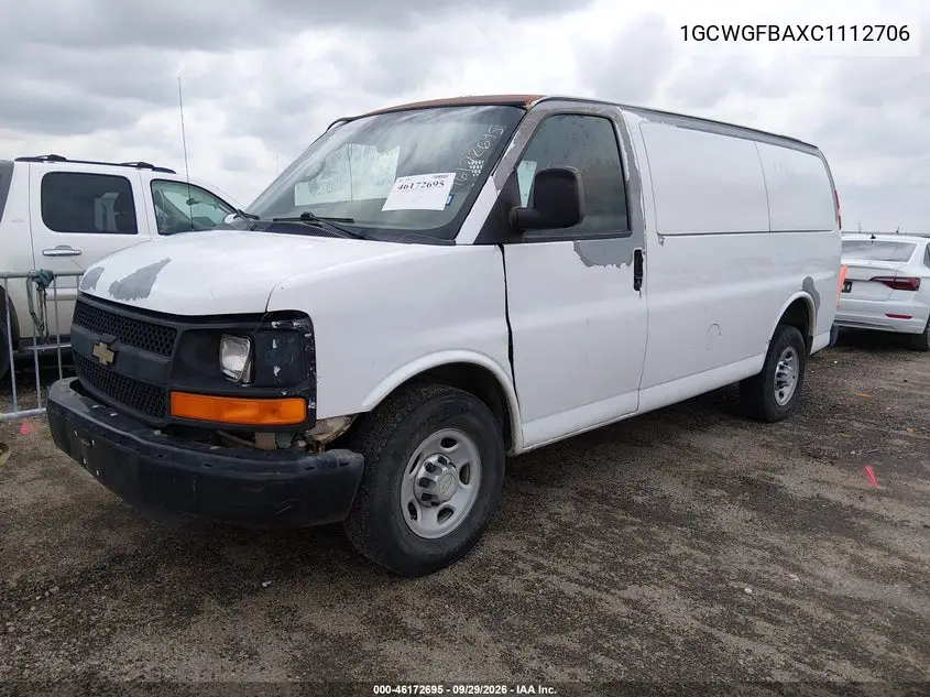 2012 CHEVROLET EXPRESS VIN 1GCWGFBAXC1112706 — фото 2