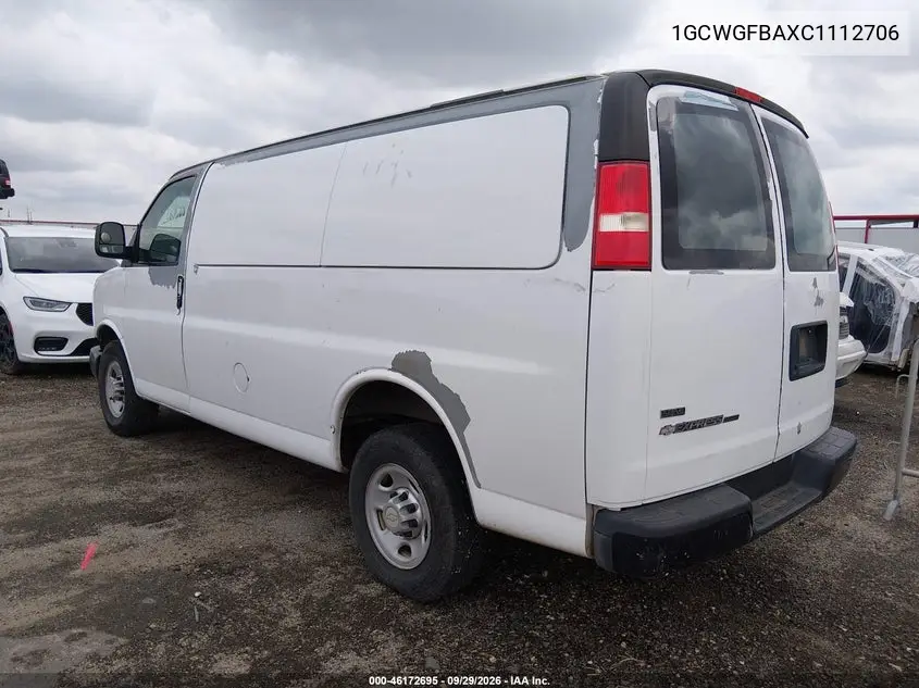 2012 CHEVROLET EXPRESS VIN 1GCWGFBAXC1112706 — фото 3
