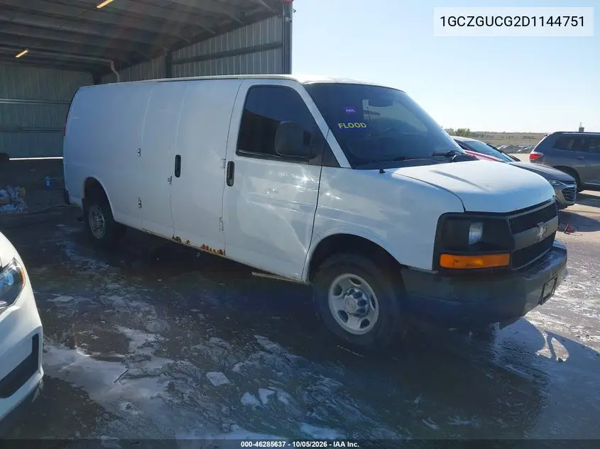 CHEVROLET EXPRESS 2013, VIN 1GCZGUCG2D1144751