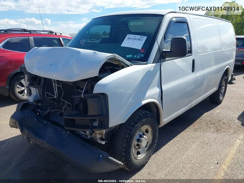 2013 CHEVROLET EXPRESS VIN 1GCWGFCAXD1148914 — фото 2