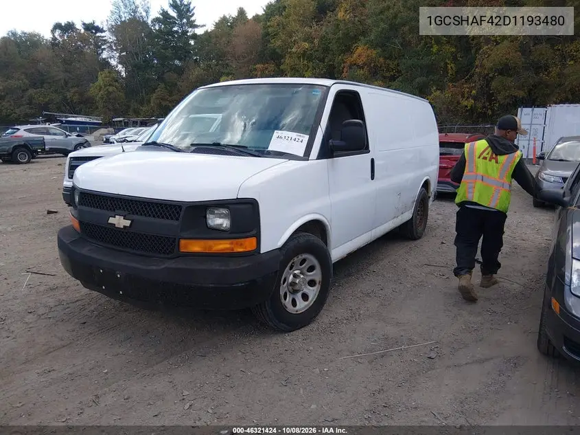2013 CHEVROLET EXPRESS VIN 1GCSHAF42D1193480 — фото 2