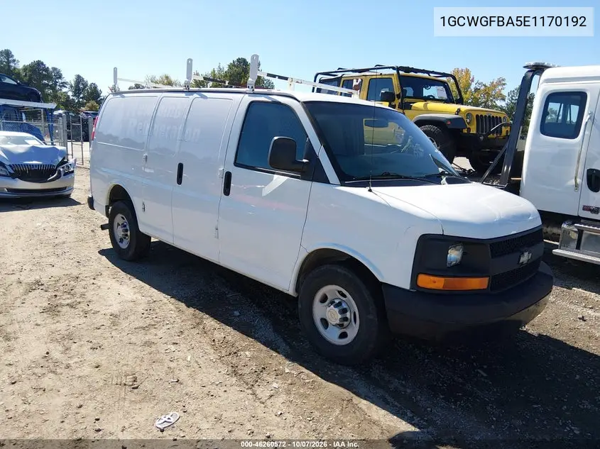 CHEVROLET EXPRESS 2014, VIN 1GCWGFBA5E1170192
