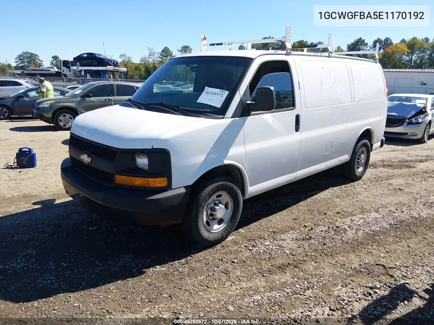 2014 CHEVROLET EXPRESS VIN 1GCWGFBA5E1170192 — фото 2