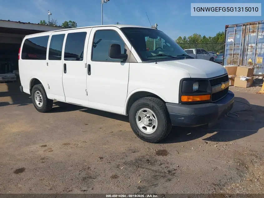 CHEVROLET EXPRESS 2016, VIN 1GNWGEFG5G1315010