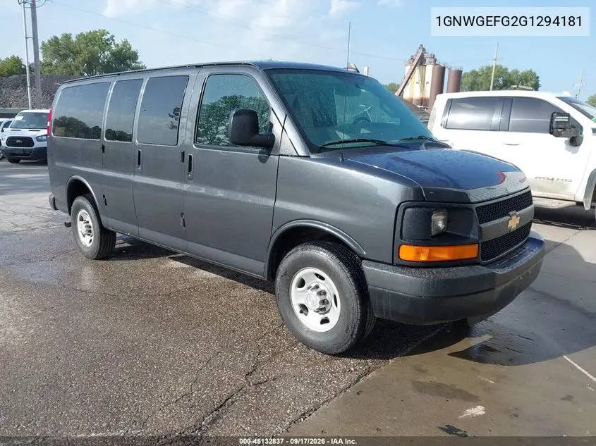 CHEVROLET EXPRESS 2016, VIN 1GNWGEFG2G1294181