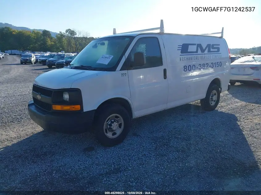 2016 CHEVROLET EXPRESS VIN 1GCWGAFF7G1242537 — фото 2