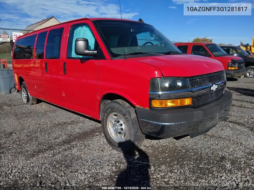 CHEVROLET EXPRESS 2016, VIN 1GAZGNFF3G1281817