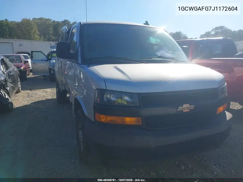 CHEVROLET EXPRESS 2018, VIN 1GCWGAFG7J1172604