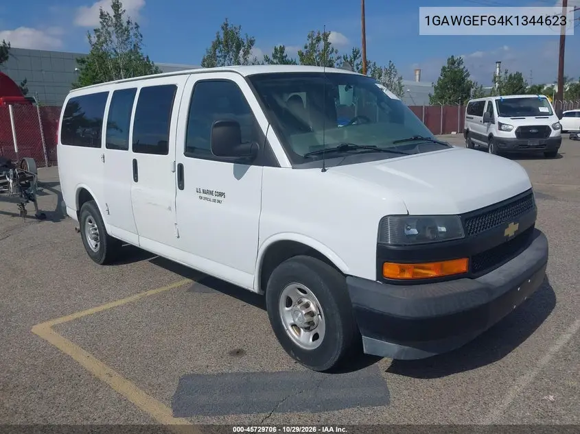 CHEVROLET EXPRESS 2019, VIN 1GAWGEFG4K1344623