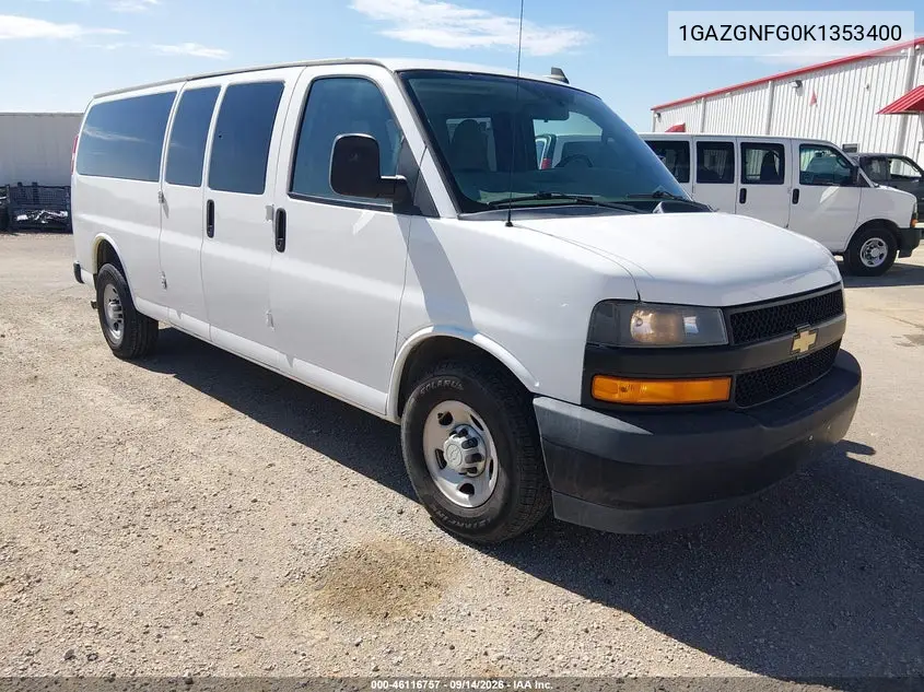 CHEVROLET EXPRESS 2019, VIN 1GAZGNFG0K1353400