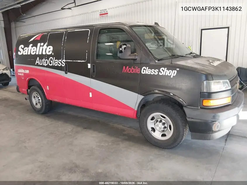 CHEVROLET EXPRESS 2019, VIN 1GCWGAFP3K1143862