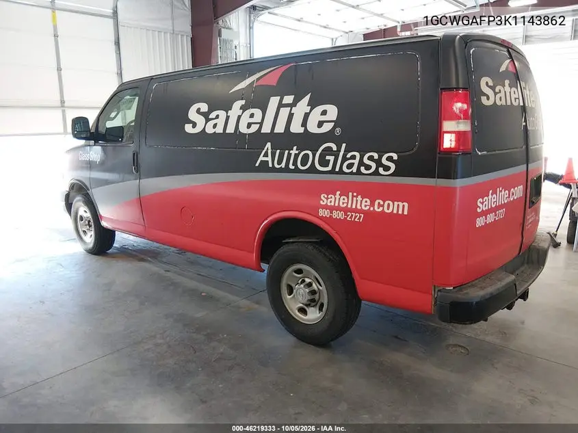 2019 CHEVROLET EXPRESS VIN 1GCWGAFP3K1143862 — фото 3