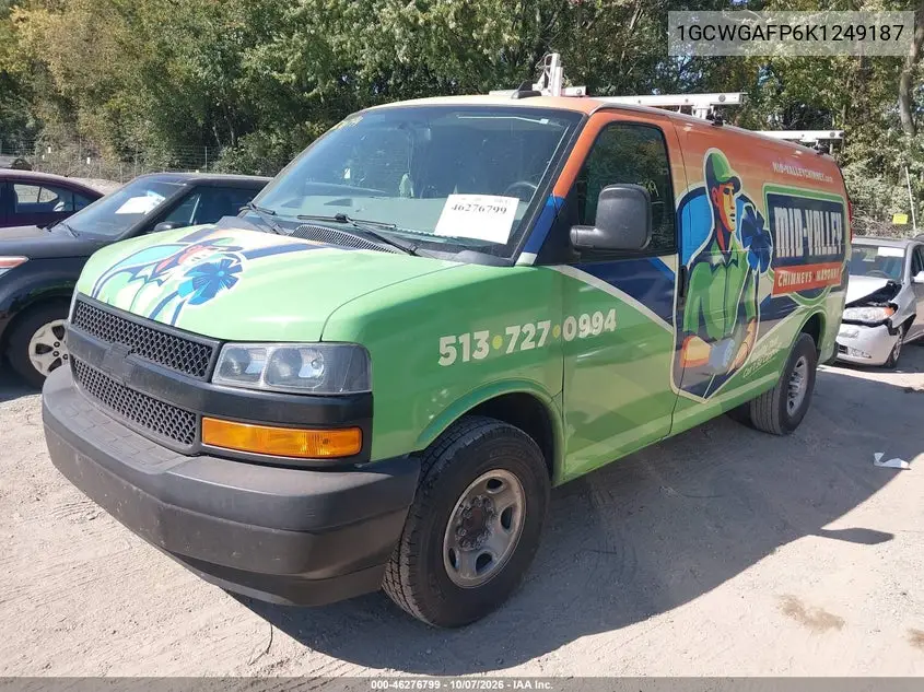 2019 CHEVROLET EXPRESS VIN 1GCWGAFP6K1249187 — фото 2