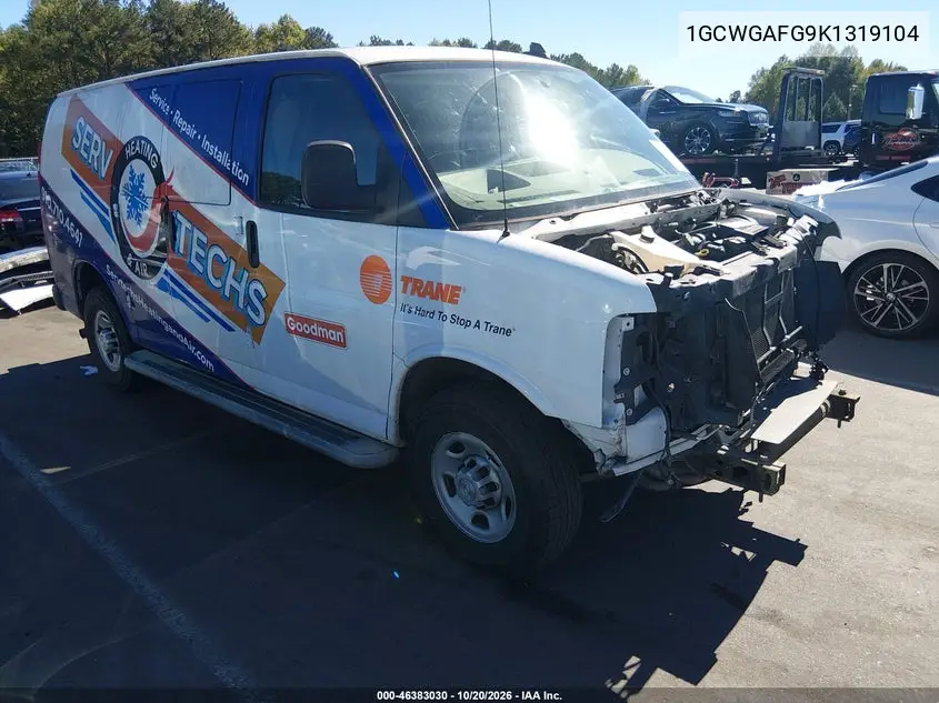 CHEVROLET EXPRESS 2019, VIN 1GCWGAFG9K1319104