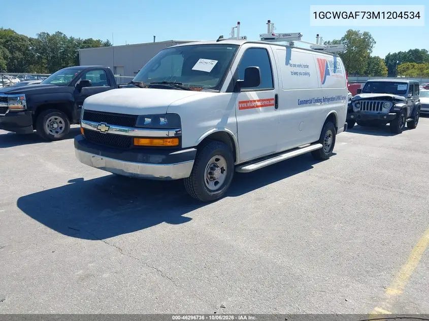 2021 CHEVROLET EXPRESS VIN 1GCWGAF73M1204534 — фото 2