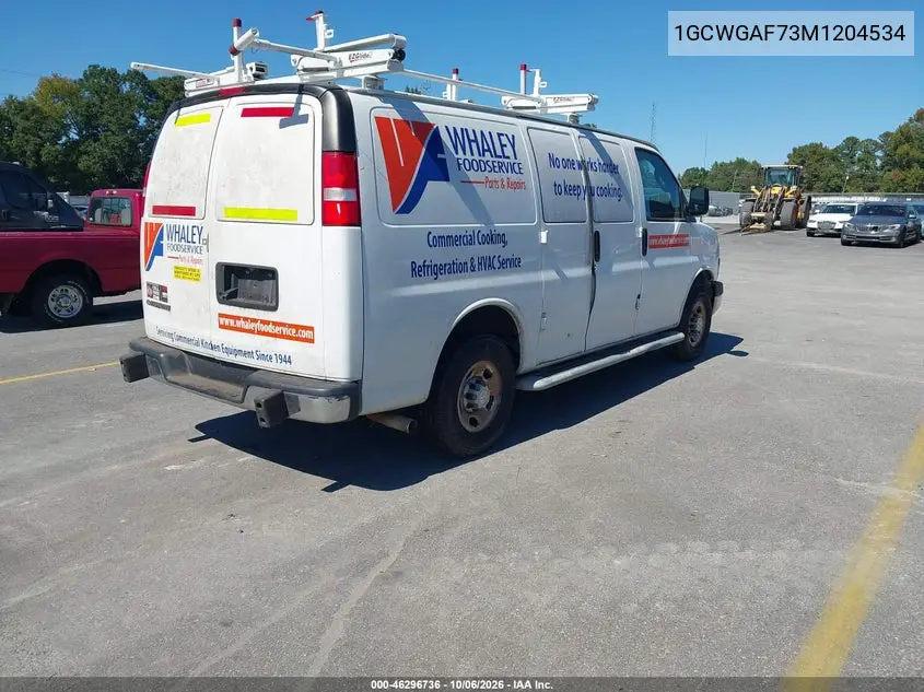 2021 CHEVROLET EXPRESS VIN 1GCWGAF73M1204534 — фото 4