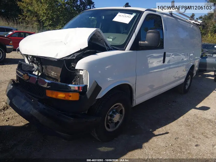 2021 CHEVROLET EXPRESS VIN 1GCWGAFP8M1206103 — фото 2