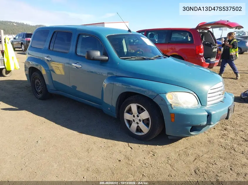 CHEVROLET HHR 2007, VIN 3GNDA13D47S537502