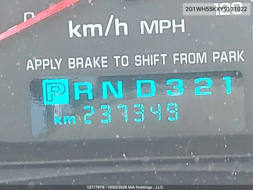 2000 CHEVROLET IMPALA VIN 2G1WH55KXY9131022 — фото 15