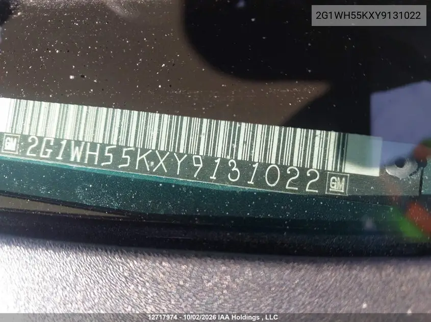 2000 CHEVROLET IMPALA VIN 2G1WH55KXY9131022 — фото 18