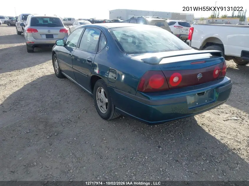 2000 CHEVROLET IMPALA VIN 2G1WH55KXY9131022 — фото 3