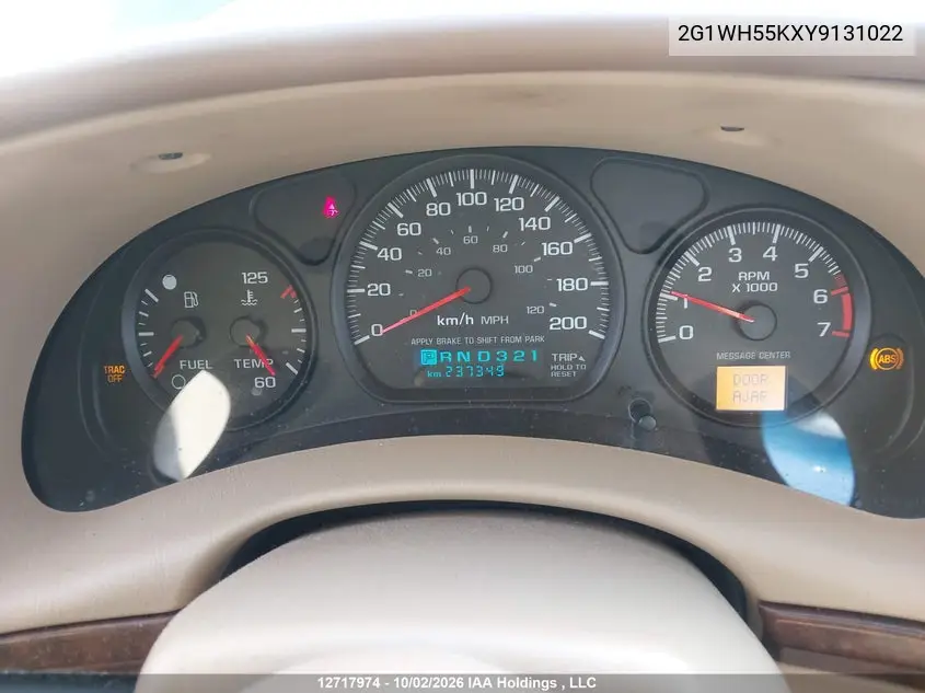2000 CHEVROLET IMPALA VIN 2G1WH55KXY9131022 — фото 7