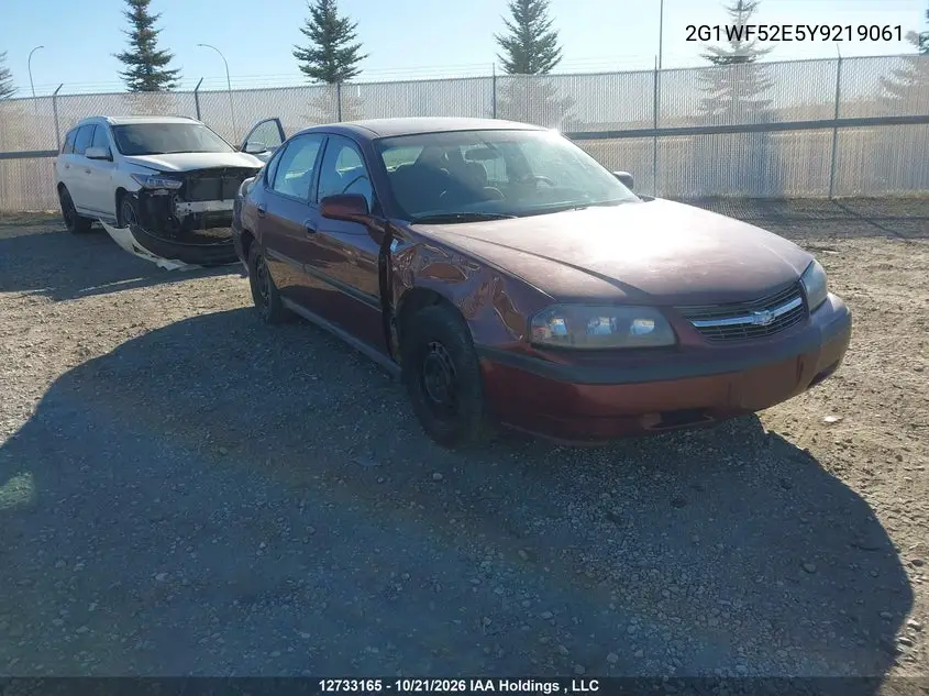 CHEVROLET IMPALA 2000, VIN 2G1WF52E5Y9219061