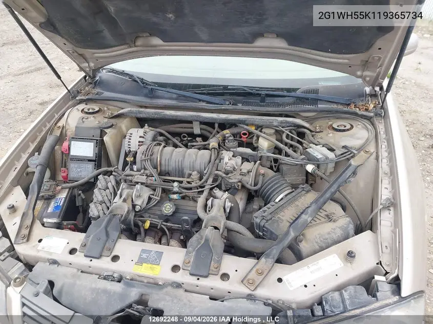 2001 CHEVROLET IMPALA VIN 2G1WH55K119365734 — фото 10