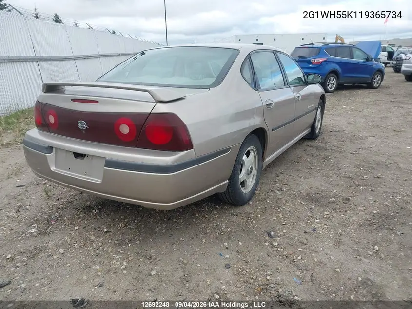 2001 CHEVROLET IMPALA VIN 2G1WH55K119365734 — фото 4
