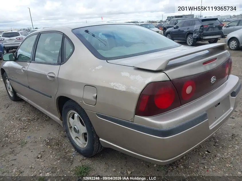 2001 CHEVROLET IMPALA VIN 2G1WH55K119365734 — фото 6