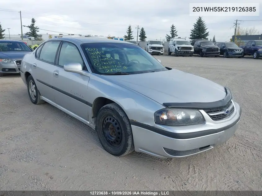 CHEVROLET IMPALA 2001, VIN 2G1WH55K219126385