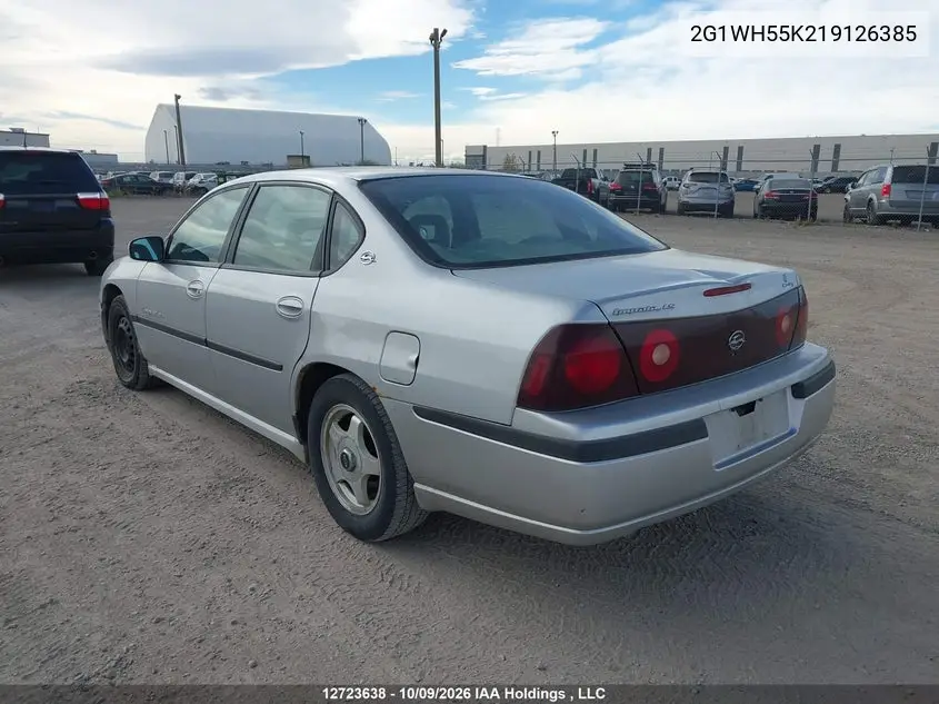 2001 CHEVROLET IMPALA VIN 2G1WH55K219126385 — фото 3