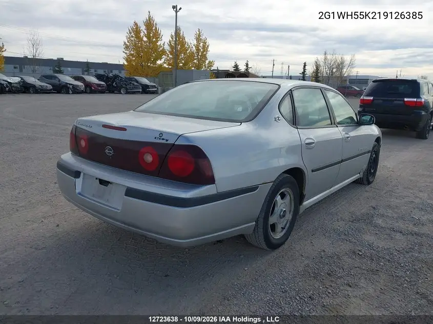 2001 CHEVROLET IMPALA VIN 2G1WH55K219126385 — фото 4