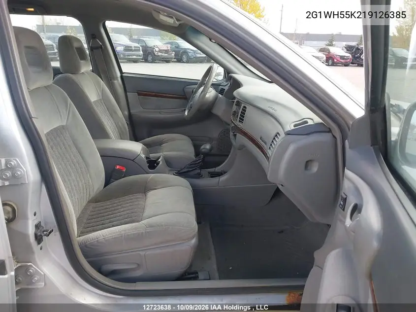2001 CHEVROLET IMPALA VIN 2G1WH55K219126385 — фото 5
