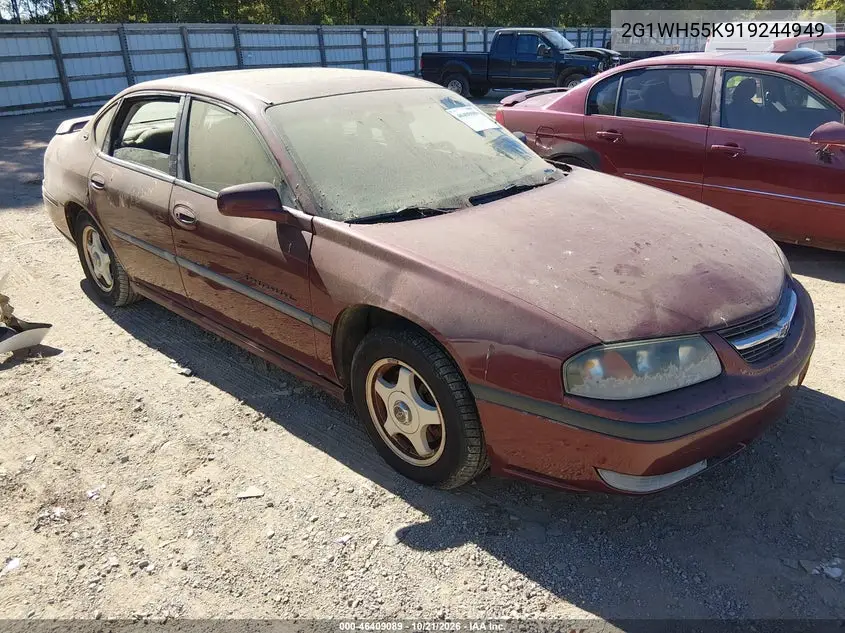 CHEVROLET IMPALA 2001, VIN 2G1WH55K919244949