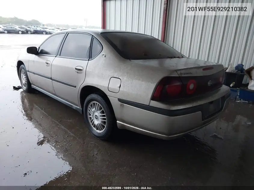 2002 CHEVROLET IMPALA VIN 2G1WF55E929210382 — фото 3