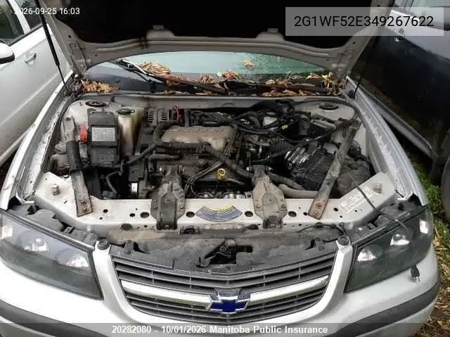 2004 CHEVROLET IMPALA VIN 2G1WF52E349267622 — фото 10