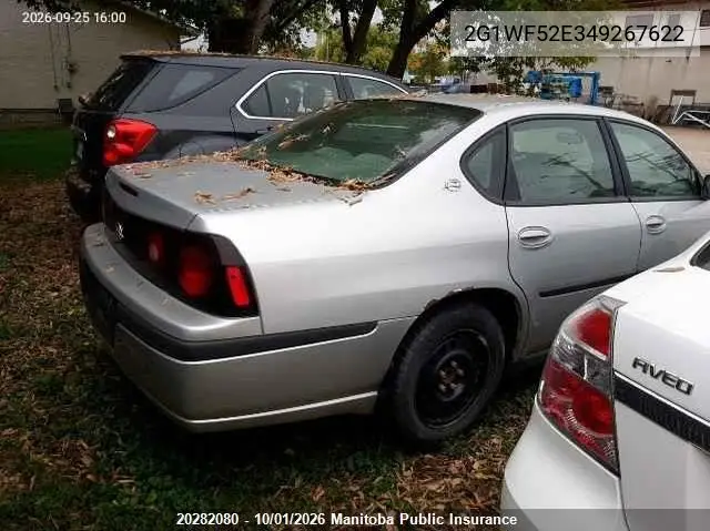 2004 CHEVROLET IMPALA VIN 2G1WF52E349267622 — фото 4