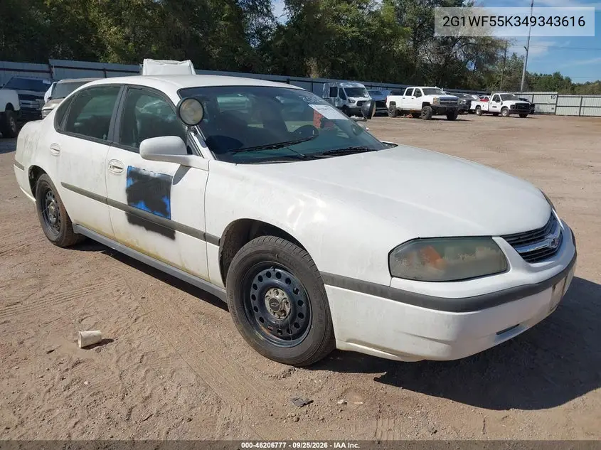 CHEVROLET IMPALA 2004, VIN 2G1WF55K349343616