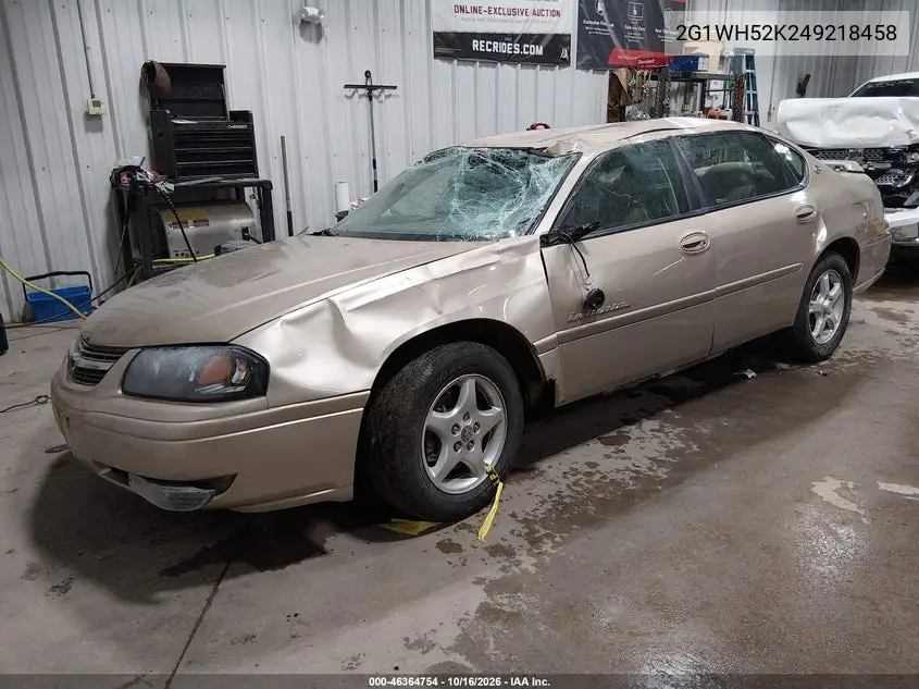 2004 CHEVROLET IMPALA VIN 2G1WH52K249218458 — фото 2