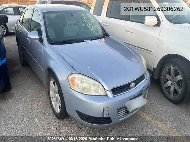 CHEVROLET IMPALA 2006, VIN 2G1WU581269306262