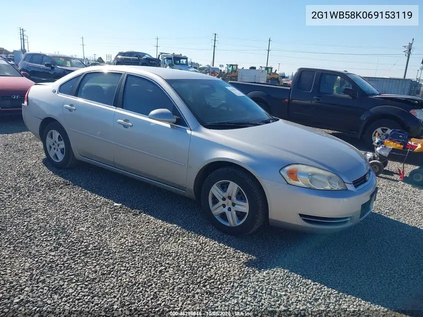 CHEVROLET IMPALA 2006, VIN 2G1WB58K069153119