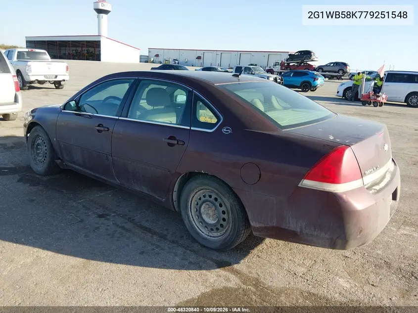 2007 CHEVROLET IMPALA VIN 2G1WB58K779251548 — фото 3
