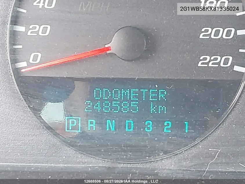 2008 CHEVROLET IMPALA VIN 2G1WB58KX81335024 — фото 15