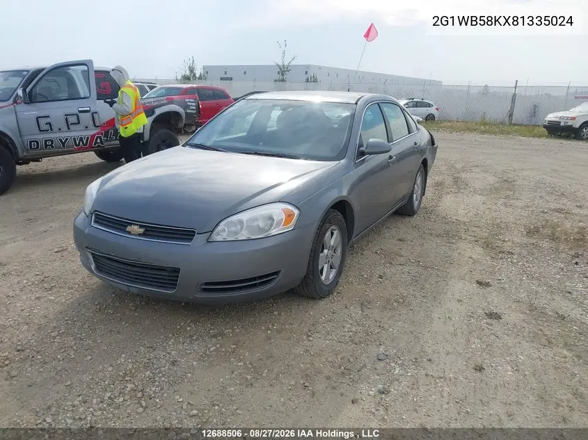 2008 CHEVROLET IMPALA VIN 2G1WB58KX81335024 — фото 2
