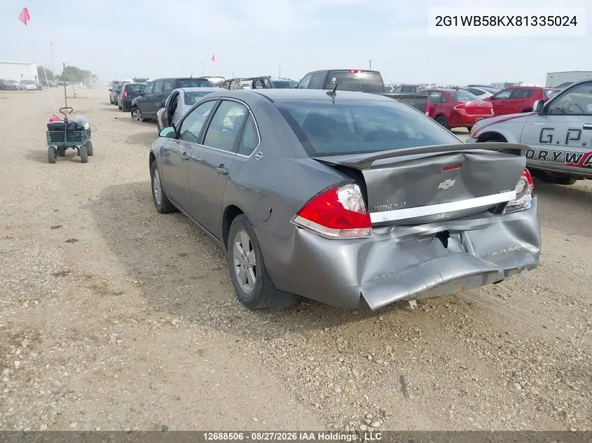 2008 CHEVROLET IMPALA VIN 2G1WB58KX81335024 — фото 3