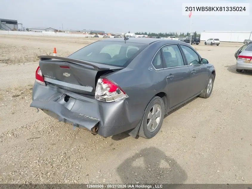 2008 CHEVROLET IMPALA VIN 2G1WB58KX81335024 — фото 4