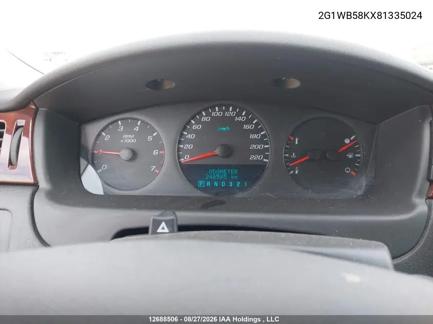 2008 CHEVROLET IMPALA VIN 2G1WB58KX81335024 — фото 7
