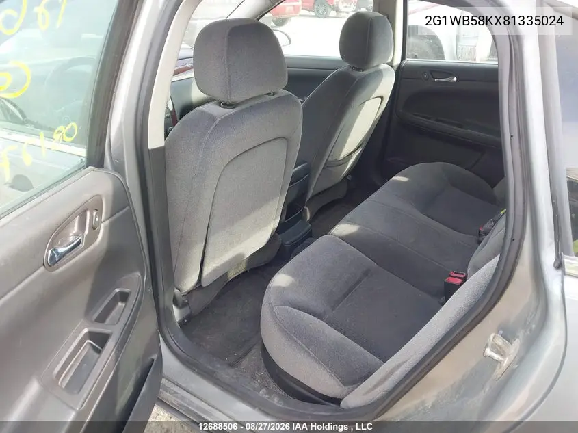 2008 CHEVROLET IMPALA VIN 2G1WB58KX81335024 — фото 8